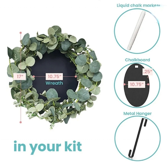 New Welcome Wreath with Chalkboard Sign - Picture 5 of 8